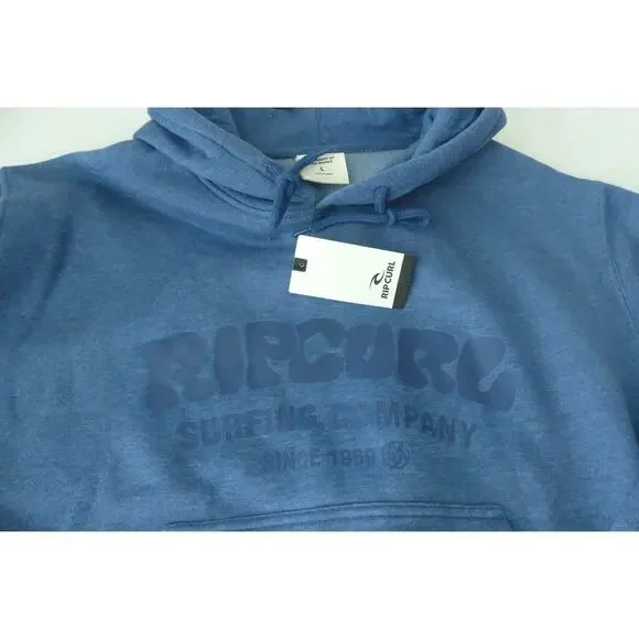 Rip Curl Surf Hooded Women's Sweatshirt Large NWT Relaxed Fit Graphic Print Blue - Picture 2 of 8